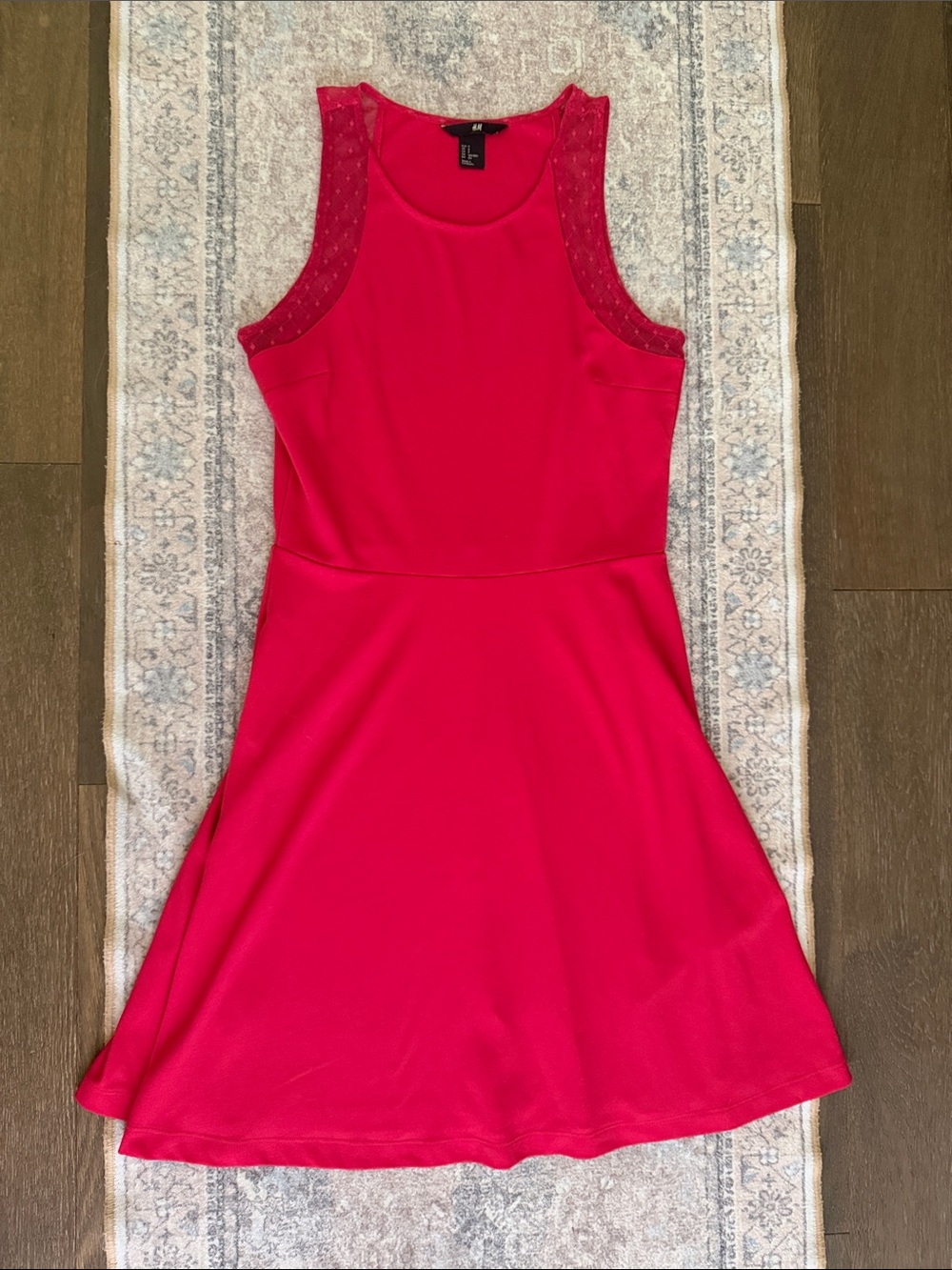 H&M Hot Pink Sleeveless Fit & Flare Mini Dress